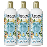 3x 500ml Inecto Brilliant Shine Conditioner Pack - For Frizzy Hair (Natural Argan Oil)