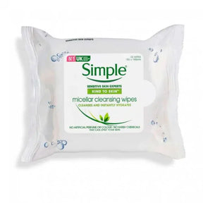 Simple Micellar Cleansing Wipes Kind To Skin Gentle Make-Up Remover-1 Pack of 25