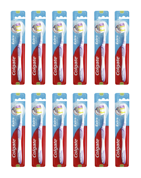12x Colgate Extra Clean Toothbrush Medium Bulk Pack (12 Packs of 1)