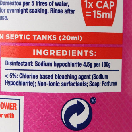 Domestos 750ml Bleach Extended Power Pink Power