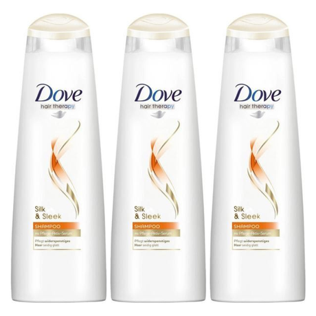 3x Dove 250ml Hair Therapy Nutritive Solutions Shampoo Pack (Slik & Sleek)