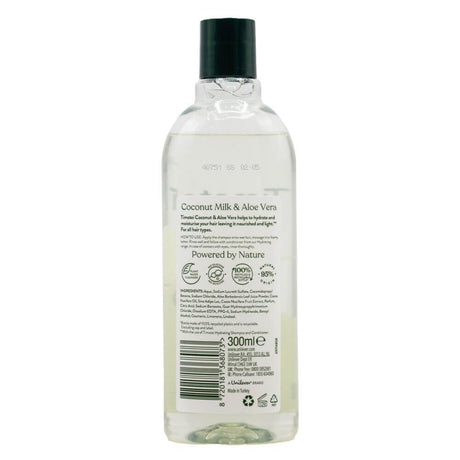 Timotei 300ml Hydrating Shampoo Coconut Milk Aloe Vera Unisex All Hair Types