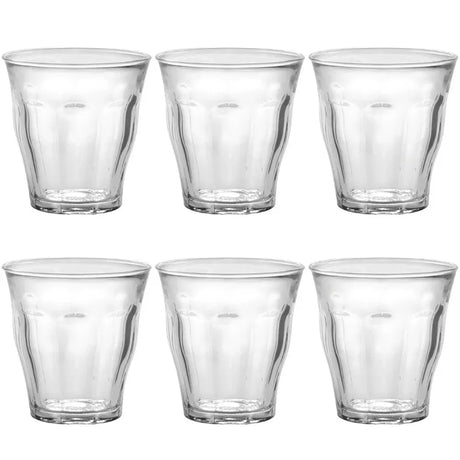 Duralex 6pcs 220ml Picardie Clear Glass Tumbler Glasses Thick & Sturdy BPA Free