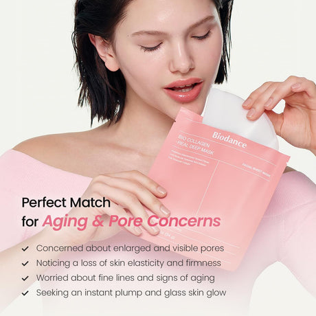 4x Biodance Bio-Collagen Real Deep Hydrogel Face Mask Bulk Pack - 34g Each (Korean Skincare)