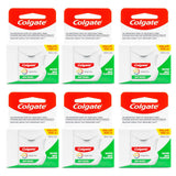 6x Colgate Total Dental Floss Mint 100m Bulk Pack - Waxed Plaque Removal Gum Care