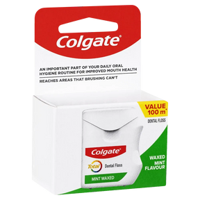 Colgate Total Dental Floss 100m - Mint Waxed (Plaque Removal)