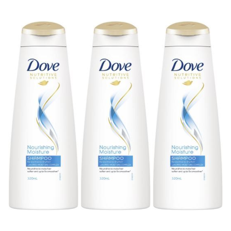 3x Dove 320ml Shampoo Nourishing Moisture Pack - Normal to Dry Hair