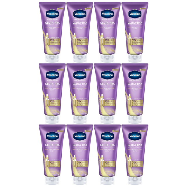 12x Vaseline 300ml Serum Burst Body Lotion Bulk Pack - Healthy Bright Gluta-Hya Spotless Glow