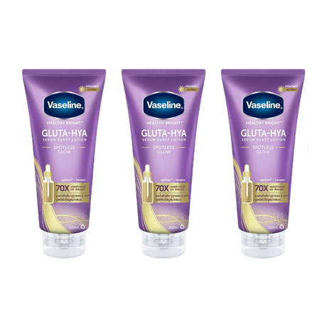 3x Vaseline 300ml Serum Burst Body Lotion Pack - Healthy Bright Gluta-Hya Spotless Glow
