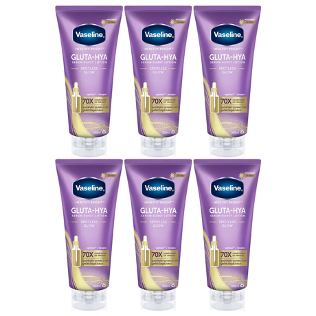 6x Vaseline 300ml Serum Burst Body Lotion Bulk Pack - Healthy Bright Gluta-Hya Spotless Glow