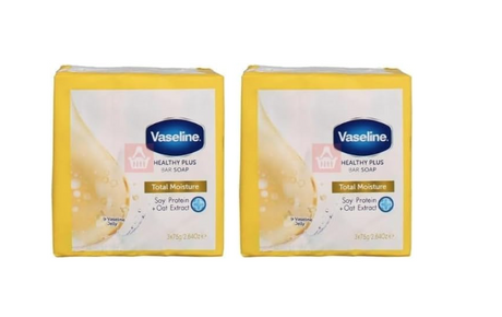 6x 75g Vaseline Total Moisture Bar Soap Bulk Pack (450g Total)