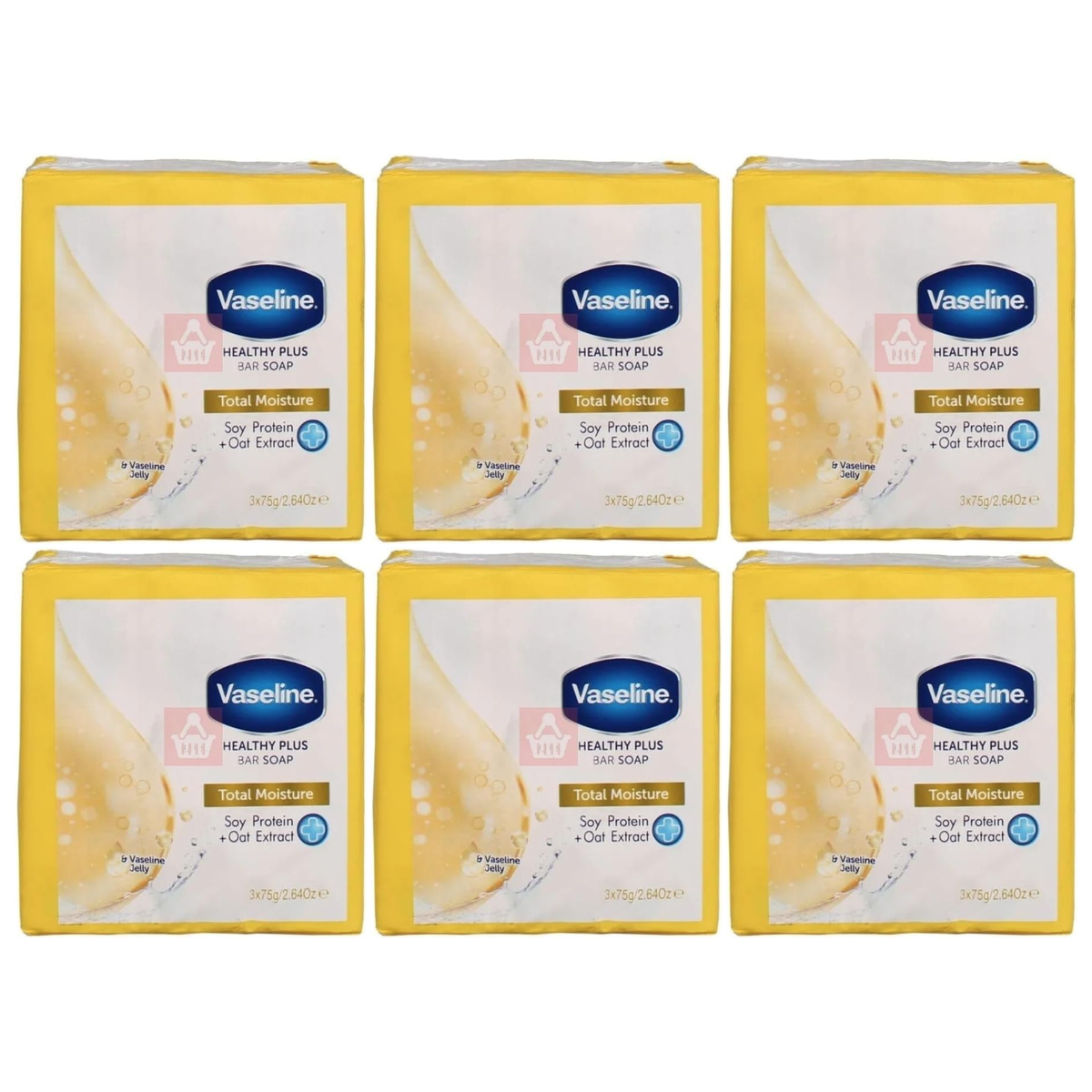 18x 75g Vaseline Total Moisture Bar Soap Bulk Pack (1350g Total)