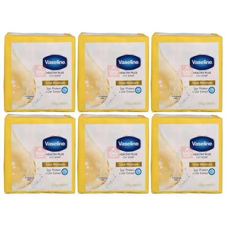 18x 75g Vaseline Total Moisture Bar Soap Bulk Pack (1350g Total)