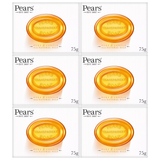 6x Pears 75g Pure & Gentle Transparent Bar Soap with Natural Oils Bulk Pack - Amber