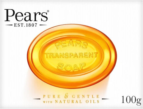 12x Pears 100g Pure & Gentle Moisturising Glycerine Bar Soap with Natural Oils Bulk Pack - Amber