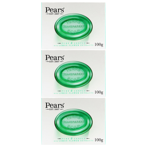 3x Pears 100g Bar Soap Pack - Pure & Gentle with Lemon Flower Extracts