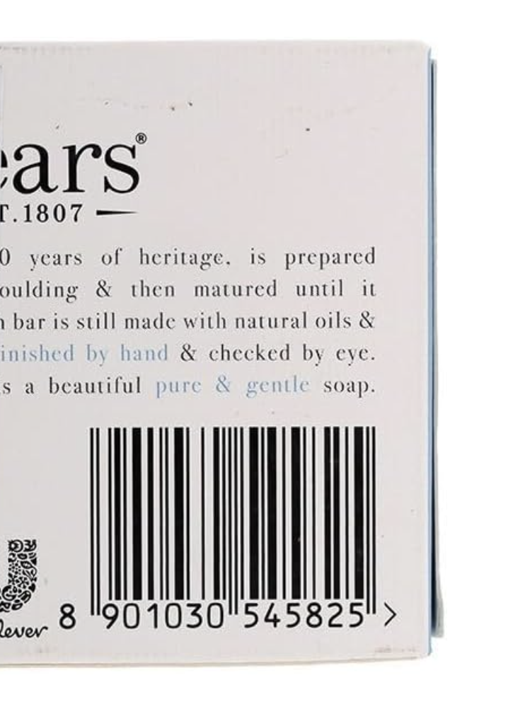 12x Pears 100g Transparent Bar Soap - Pure & Gentle with Mint Extracts