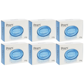 6x Pears 100g Transparent Bar Soap Bulk Pack - Pure & Gentle with Mint Extracts