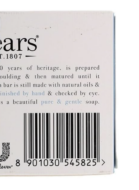 6x Pears 100g Pure & Gentle Transparent Bar Soap with Mint Extracts Bulk Pack - Blue