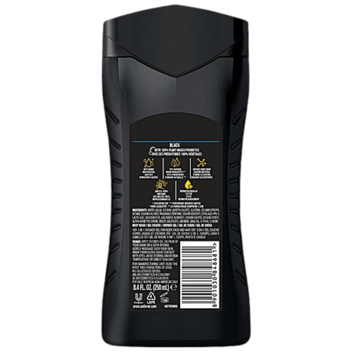 Axe 250ml Black 3-in-1 Body, Face & Hair Wash - Green Fruit Sage