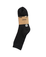 Sfida Womens Crew Sports Socks 3 Pair Pack - Black (Womens Size 2-8)