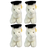4x Bocchetta Alfredo 25cm Graduation Alpaca Plush Toy Bulk Pack - White (Stuffed Animal Grad Gift)