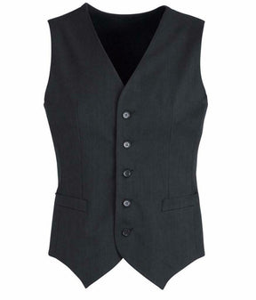 Mens Peaked Vest Waistcoat - Knitted Back Suit Formal Wedding - Charcoal
