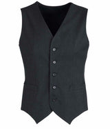 Mens Peaked Vest Waistcoat w/ Knitted Back - Charcoal (Formal/Wedding Suit)