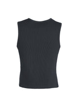 Mens Peaked Vest Waistcoat w/ Knitted Back - Charcoal (Formal/Wedding Suit)