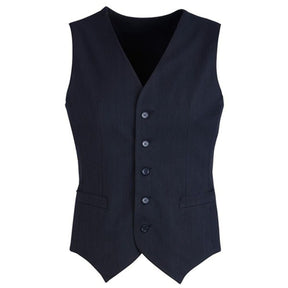 Mens Peaked Vest Waistcoat - Knitted Back Suit Formal Wedding - Navy