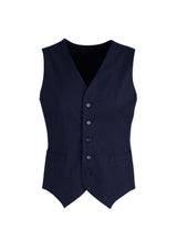 Mens Peaked Vest Waistcoat - Knitted Back Suit Formal Wedding - Navy