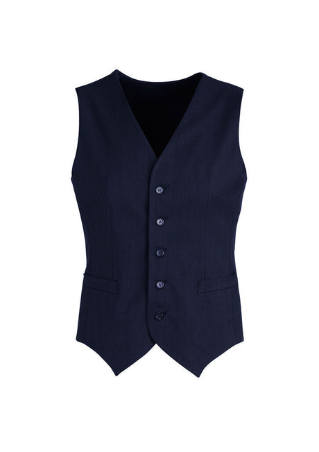 Mens Peaked Vest Waistcoat w/ Knitted Back - Navy Blue (Formal/Wedding Suit)