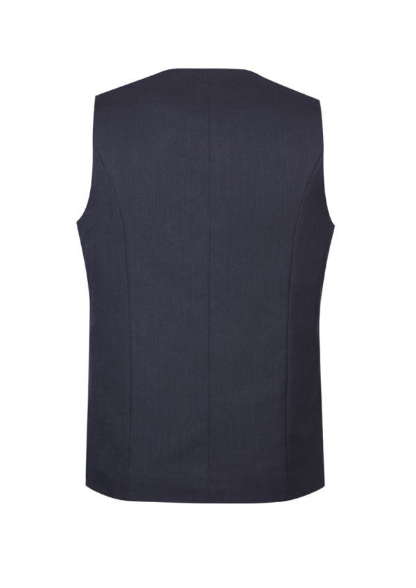 Mens Bamboo Blend Longline Vest Waistcoat - Stretch Business Formal - Navy