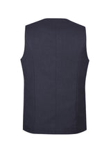 Mens Bamboo Blend Longline Vest Waistcoat - Stretch Business Formal - Navy