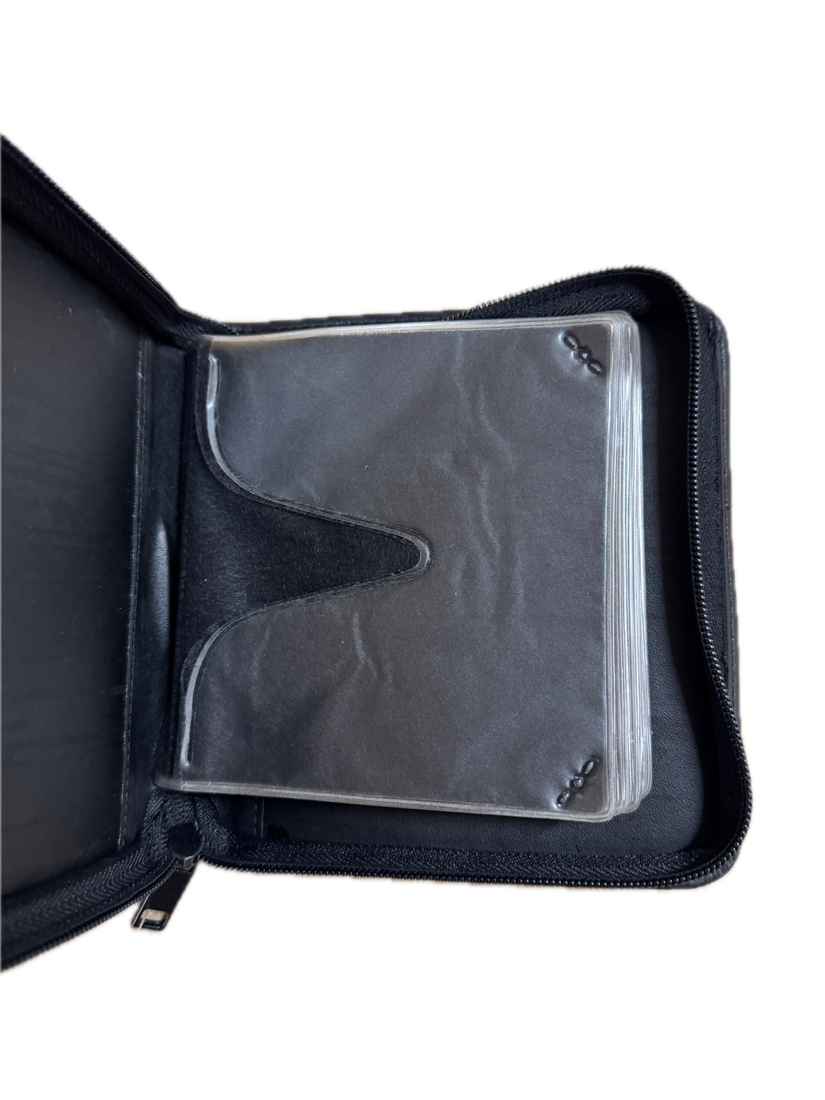 Leather Look CD Wallet Sleeve Holder Disc Ideal Storage Carry Case for 12 CDs in Black