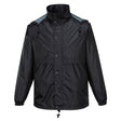 Huski Stratus Mens Waterproof Rain Jacket w/Concealed Hood - Black (Windproof & Packable)