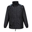 Huski Stratus Mens Waterproof Rain Jacket w/Concealed Hood - Black (Windproof & Packable)