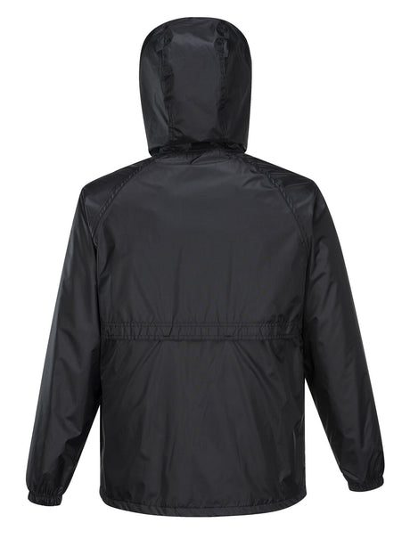 Huski Stratus Mens Waterproof Rain Jacket w/Concealed Hood - Black (Windproof & Packable)