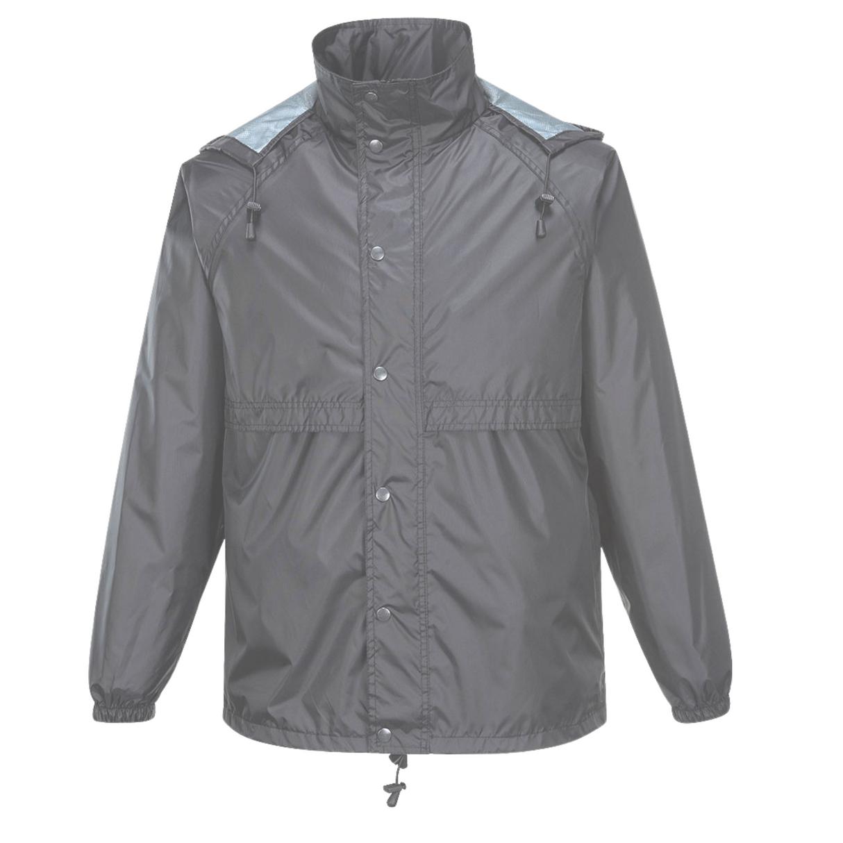 Huski Stratus Mens Waterproof Rain Jacket w/Concealed Hood (Windproof & Packable) - Charcoal