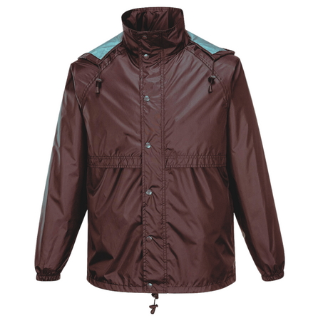 HUSKI STRATUS RAIN JACKET Waterproof Workwear Concealed Hood Windproof Packable - Navy Blue