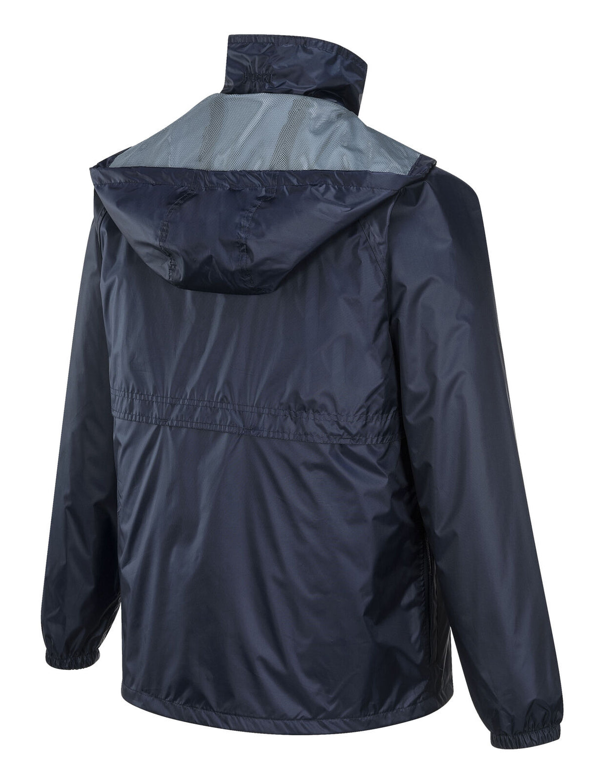 Huski Stratus Mens Waterproof Rain Jacket w/Concealed Hood (Windproof & Packable) - Navy Blue