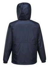 Huski Stratus Mens Waterproof Rain Jacket w/Concealed Hood (Windproof & Packable) - Navy Blue