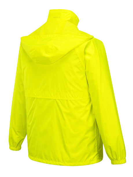 Huski Stratus Mens Waterproof Rain Jacket w/Concealed Hood (Windproof & Packable) - Yellow Fluro