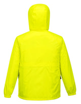Huski Stratus Mens Waterproof Rain Jacket w/Concealed Hood - Fluro Yellow (Windproof & Packable)