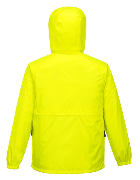 Huski Stratus Mens Waterproof Rain Jacket w/Concealed Hood (Windproof & Packable) - Yellow Fluro