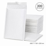 300x White Poly Bubble Mailers Padded Cushioned Postage Envelope - "Size 1" (150mm x 220mm)