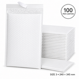 100x White Poly Bubble Mailers Padded Cushioned Postage Envelope - "Size 3" (240mm x 345mm)