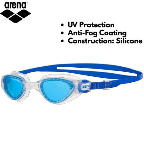 Arena Adult Cruiser Swimming Goggles - Blue (Soft Wide Vision)