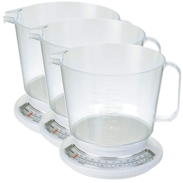 3x Propert 2.2kg Kitchen Scale with Jug Dishwasher Safe Scales