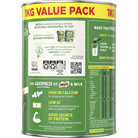 1kg Nestle Milo Malt Chocolate Drinking Powder Hot or Cold - Product of Australia (Fresh Batch)